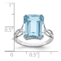 Sterling Silver Rhodium Sky Blue Topaz Ring - 3