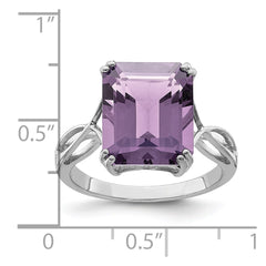 Sterling Silver Rhodium Pink Quartz Ring - 3