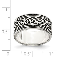 Sterling Silver Antiqued Band - 6