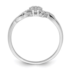 Sterling Silver Rhodium Plated Diamond Ring - 4
