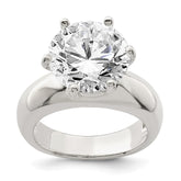 Sterling Silver Solitaire Round CZ Ring - 3