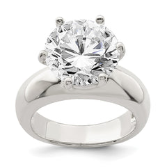 Sterling Silver Solitaire Round CZ Ring - 3