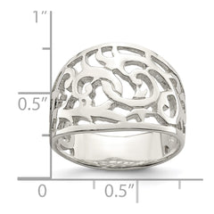 Sterling Silver Rhodium-plated Swirl Ring - 3