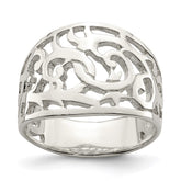 Sterling Silver Rhodium-plated Swirl Ring - 2