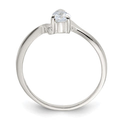 Sterling Silver Pear Shaped CZ Ring - 3