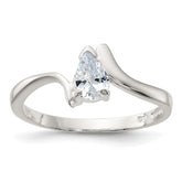 Sterling Silver Pear Shaped CZ Ring - 3