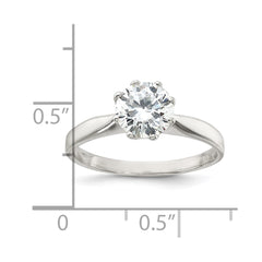 Sterling Silver Polished CZ Ring - 5