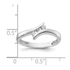 Sterling Silver Rhodium Plated CZ Ring - 4