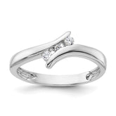 Sterling Silver Rhodium Plated CZ Ring - 4