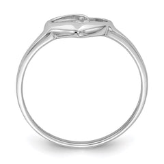 Sterling Silver Rhodium Plated CZ Heart Ring - 5