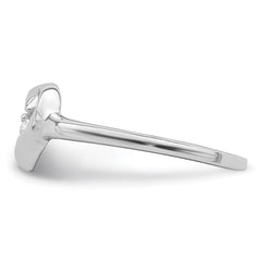 Sterling Silver Rhodium Plated CZ Heart Ring - 5