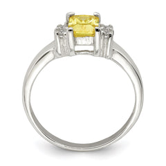 Sterling Silver Yellow & White CZ Ring - 3