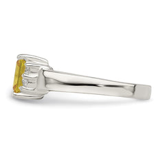 Sterling Silver Yellow & White CZ Ring - 3