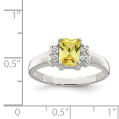 Sterling Silver Yellow & White CZ Ring - 3