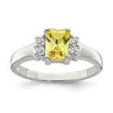 Sterling Silver Yellow & White CZ Ring - 2