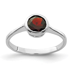 Sterling Silver Rhodium-plated Garnet Ring - 21