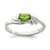 Sterling Silver Lime Green Oval CZ Ring - 3