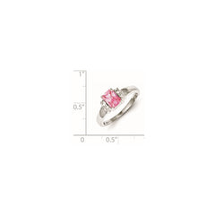 Sterling Silver Pink & White CZ Ring - 2