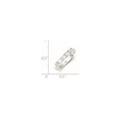 Sterling Silver Light Blue & White CZ Ring - 6