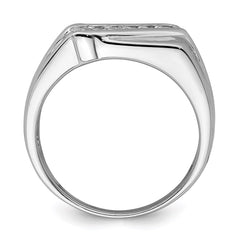 Sterling Silver Rhodium Plated Fancy CZ Ring - 2