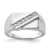 Sterling Silver Rhodium Plated Fancy CZ Ring - 3