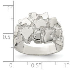 Sterling Silver Men's Nugget Ring - 5