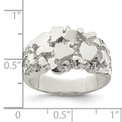 Sterling Silver Men's Nugget Ring - 15
