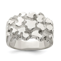 Sterling Silver Men's Nugget Ring - 16