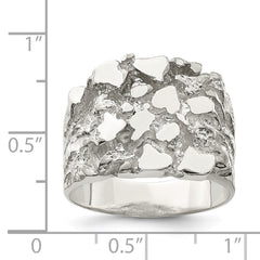 Sterling Silver Men's Nugget Ring - 17