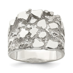 Sterling Silver Men's Nugget Ring - 9