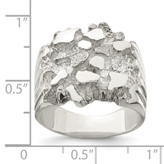 Sterling Silver Men's Nugget Ring - 19