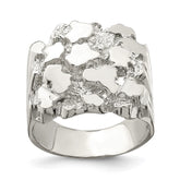 Sterling Silver Men's Nugget Ring - 35