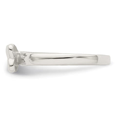 Sterling Silver Rhodium-plated Polished Butterfly Children's Ring - 2