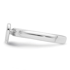 Sterling Silver Rhodium-plated Polished Heart Children's Ring - 2