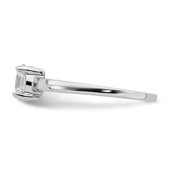 Sterling Silver Rhodium-plated Solitaire Round CZ Ring - 3