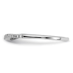 Sterling Silver Rhodium Plated Diamond Wrap Ring - 5