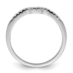 Sterling Silver Rhodium Plated Diamond Wrap Ring - 4