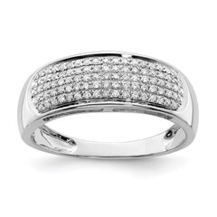 Sterling Silver Rhodium Plated Diamond Ladies Band - 11