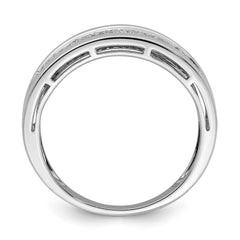 Sterling Silver Rhodium Plated Diamond Ladies Band - 10