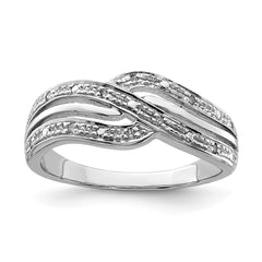 Sterling Silver Rhodium Plated Diamond Ring - 33