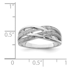 Sterling Silver Rhodium Plated Diamond Ring - 27