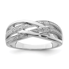 Sterling Silver Rhodium Plated Diamond Ring - 34