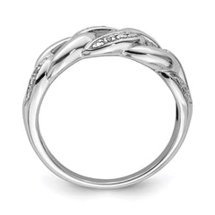 Sterling Silver Rhodium Plated Diamond Ring - 28