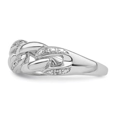 Sterling Silver Rhodium Plated Diamond Ring - 28