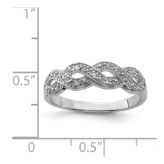 Sterling Silver Rhodium Plated Diamond Ring - 29