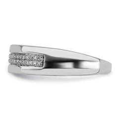 Sterling Silver Rhodium Plated Diamond Ladies Band - 9