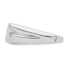 Sterling Silver Rhodium Plated Diamond Men's Ring - 11