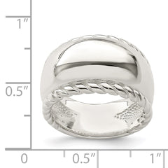 Sterling Silver Twisted Dome Ring - 3