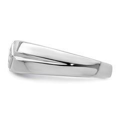 Sterling Silver Rhodium Plated Diam. Men's Ring - 2