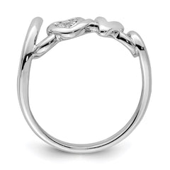 Sterling Silver Rhodium Plated Diamond LOVE Ring - 5